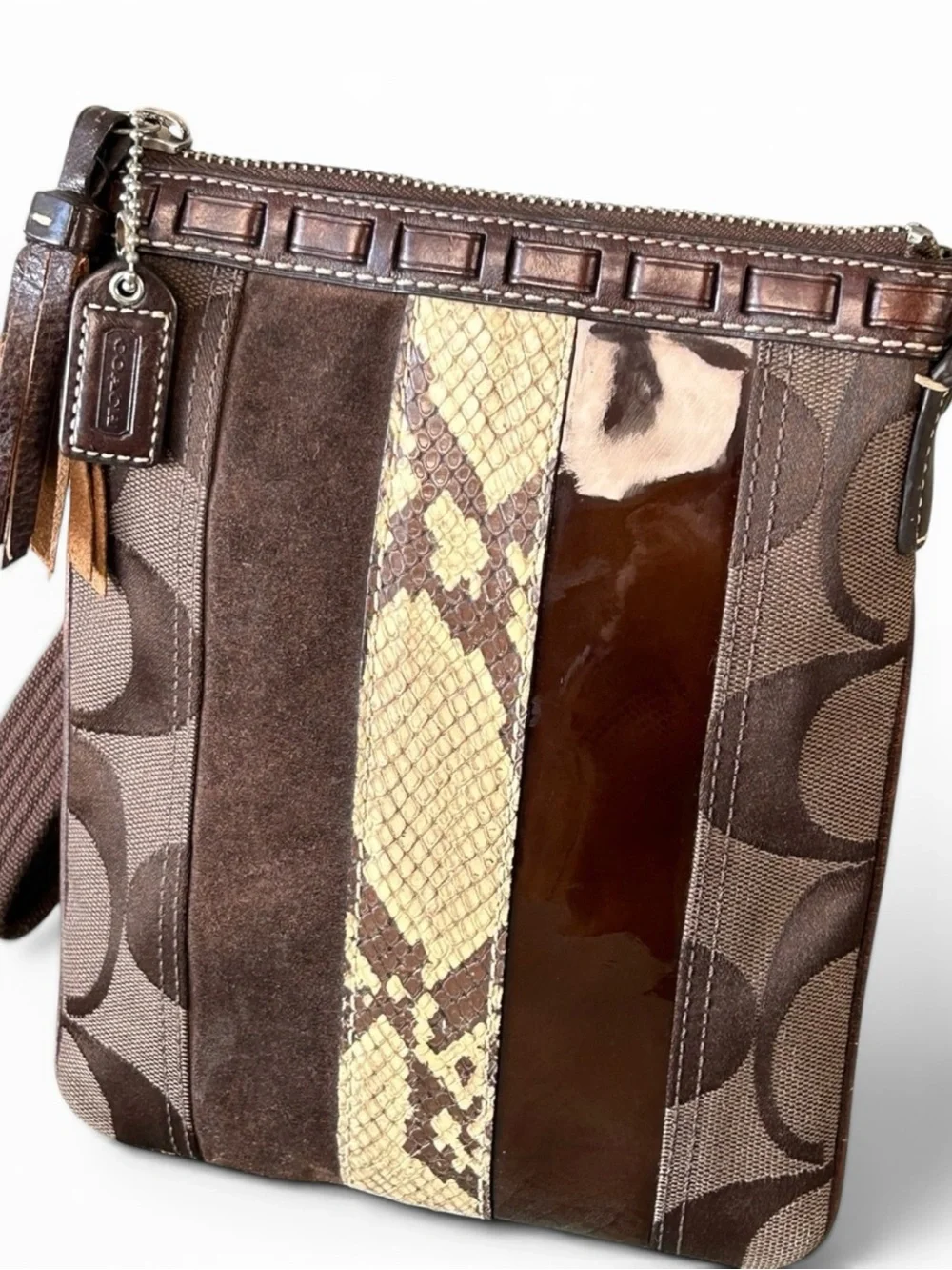 💎✨VINTAGE💎✨ COACH Hampton Python Small  Crossbody.  Excellent Condition! - Picture 6 of 8